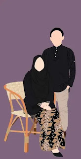 Gambar Kartun Muslimah Couple Romantis Baju Batik Gambar Kartun Muslimah Couple Romantis Baju Batik